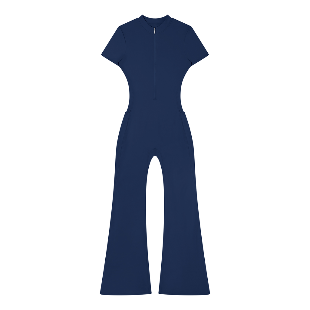 H8FALL Sculpt Zip Flare Jumpsuit