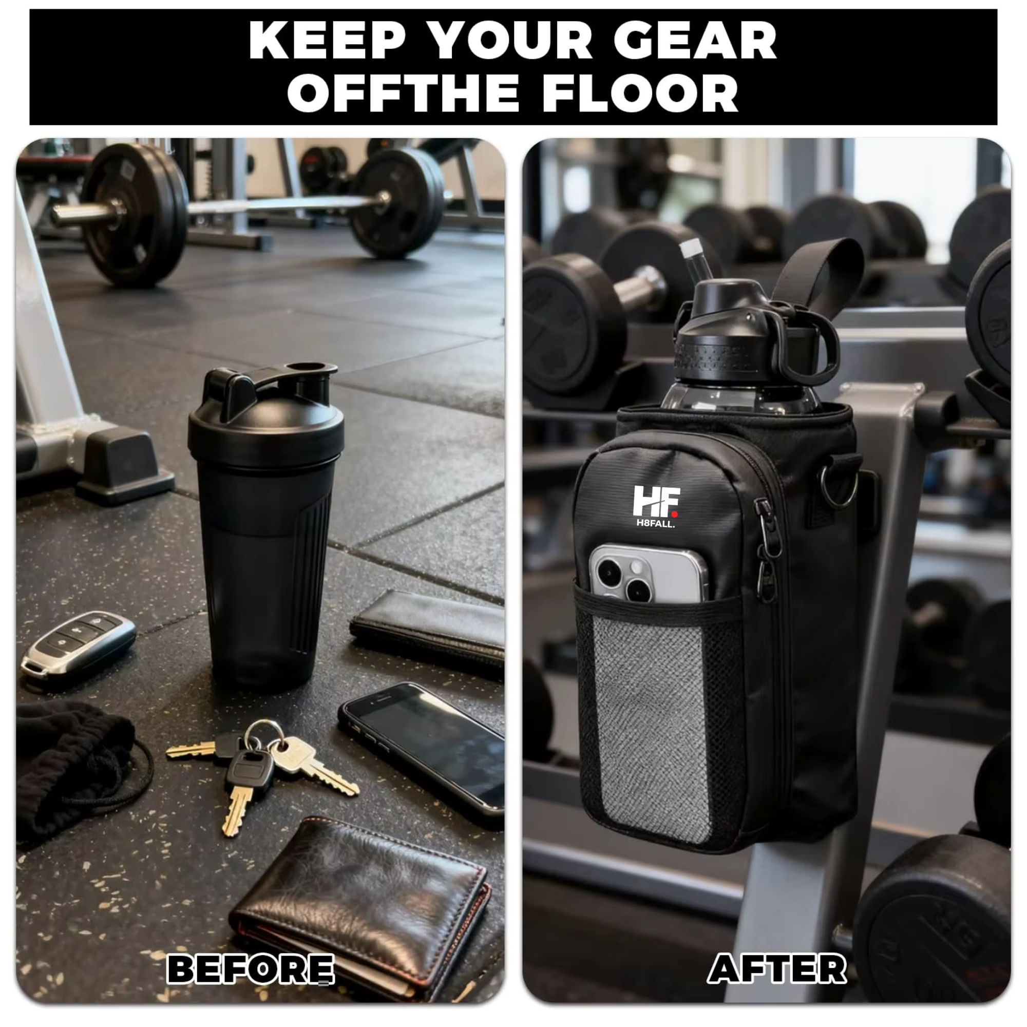 H8FALL Daily Move Bottle Sling – Magnetic Gym Water Bottle Carrier