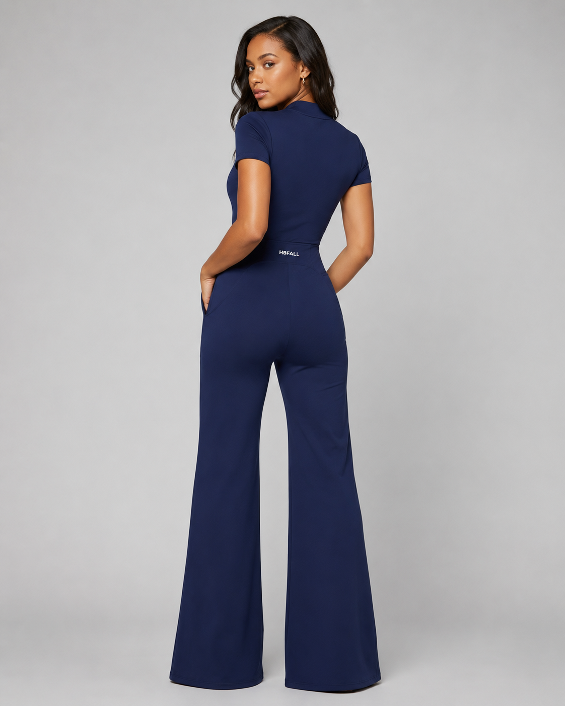 H8FALL Sculpt Zip Flare Jumpsuit