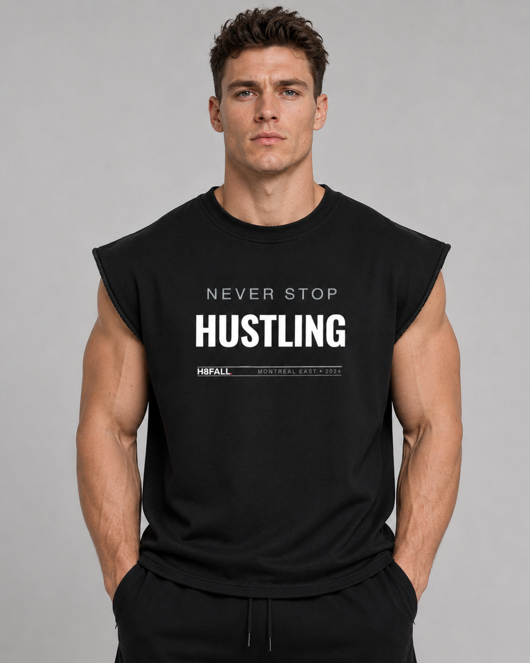 H8FALL Never Stop Hustling Boxy Tank