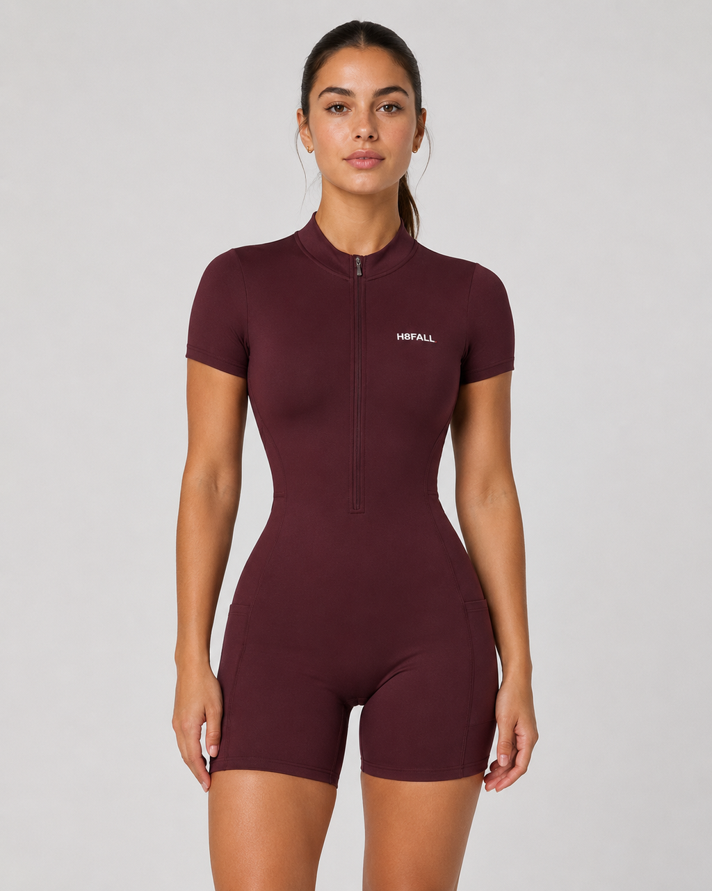 H8FALL Motion Zip Crop Top – Women’s Short Sleeve Active Top