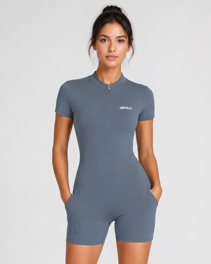 H8FALL Zip Short Jumpsuit