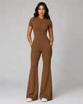 H8FALL Sculpt Zip Flare Jumpsuit