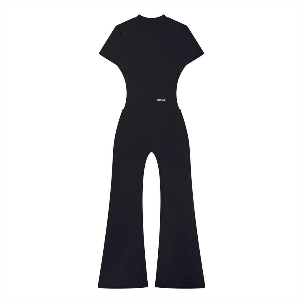 H8FALL Sculpt Zip Flare Jumpsuit