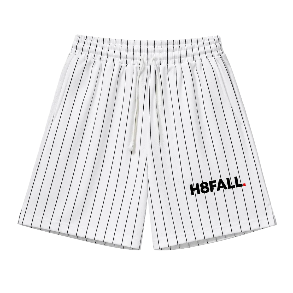 H8FALL Baseball Shorts | Unisex Pinstripe Streetwear Shorts