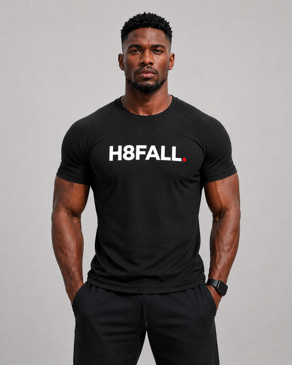 H8FALL Black Slim fit t-shirt
