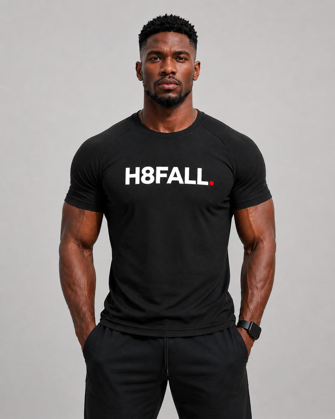 H8FALL Black Slim fit t-shirt