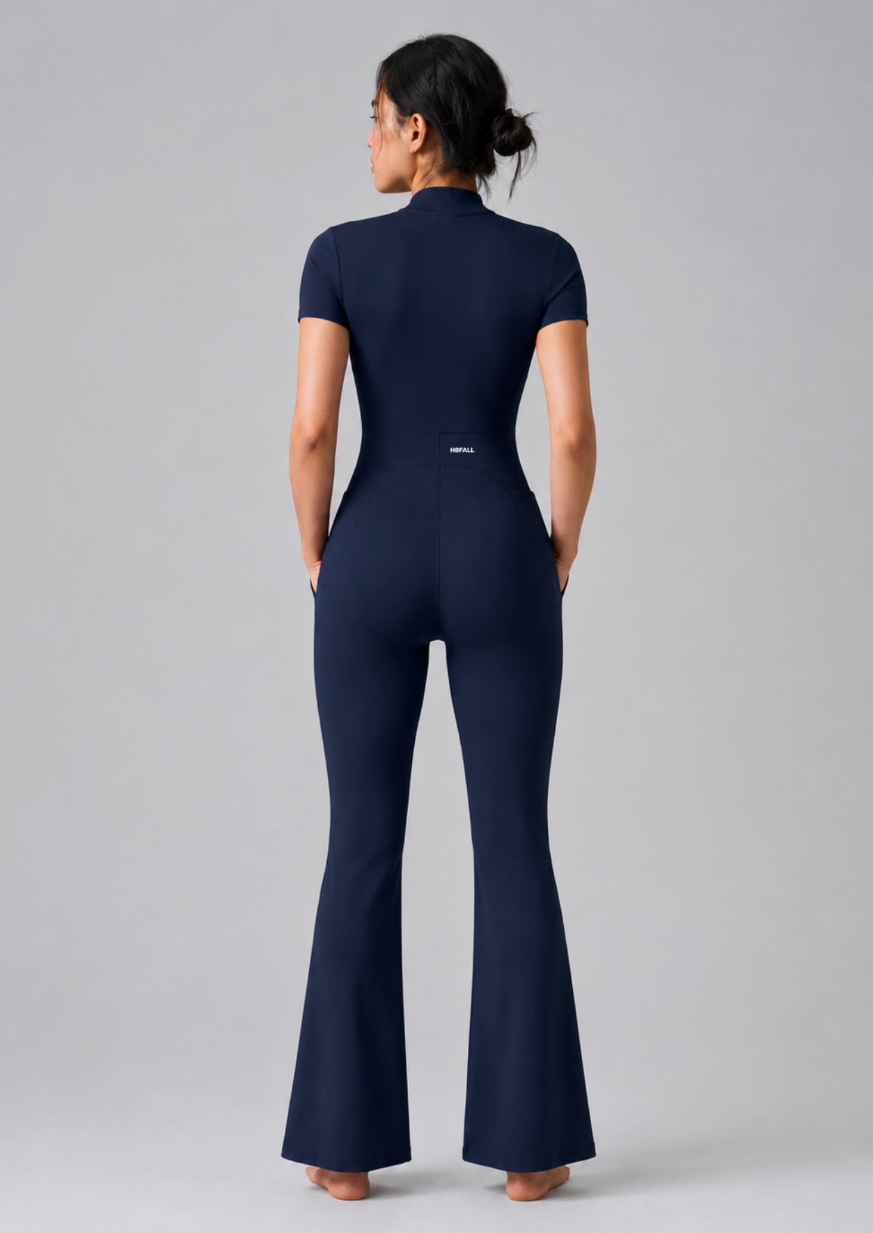 H8FALL Sculpt Zip Flare Jumpsuit