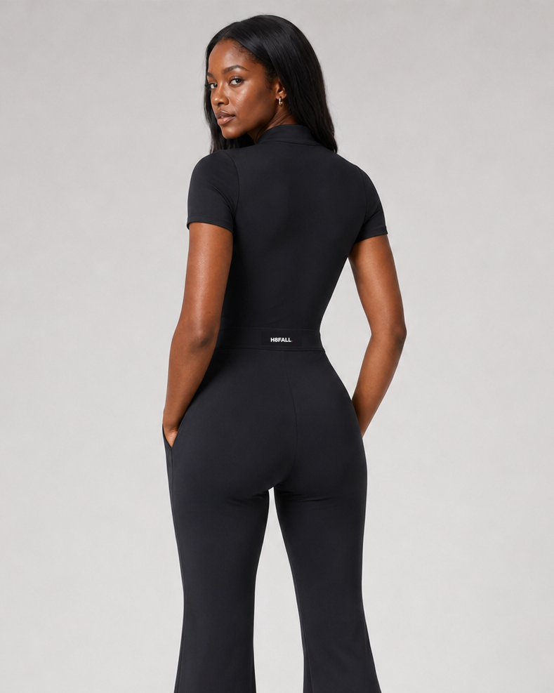 Vela Zip Flare Jumpsuit